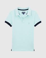 Boys Organic Cotton Polo Solid - Blue Pacific / Vilebrequin New