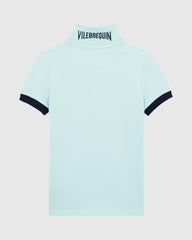 Boys Organic Cotton Polo Solid - Blue Pacific / Vilebrequin New