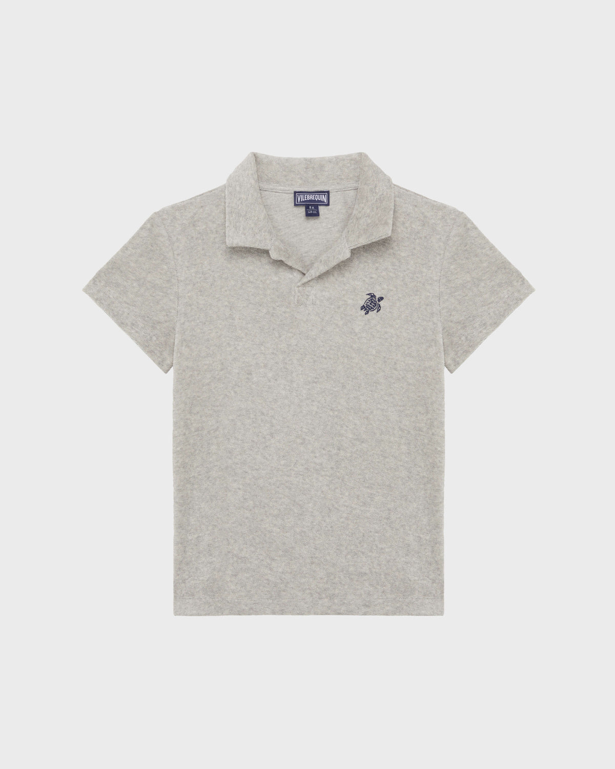 Boys Terry Polo Embroidered Turtle - Heather grey / Vilebrequin Online