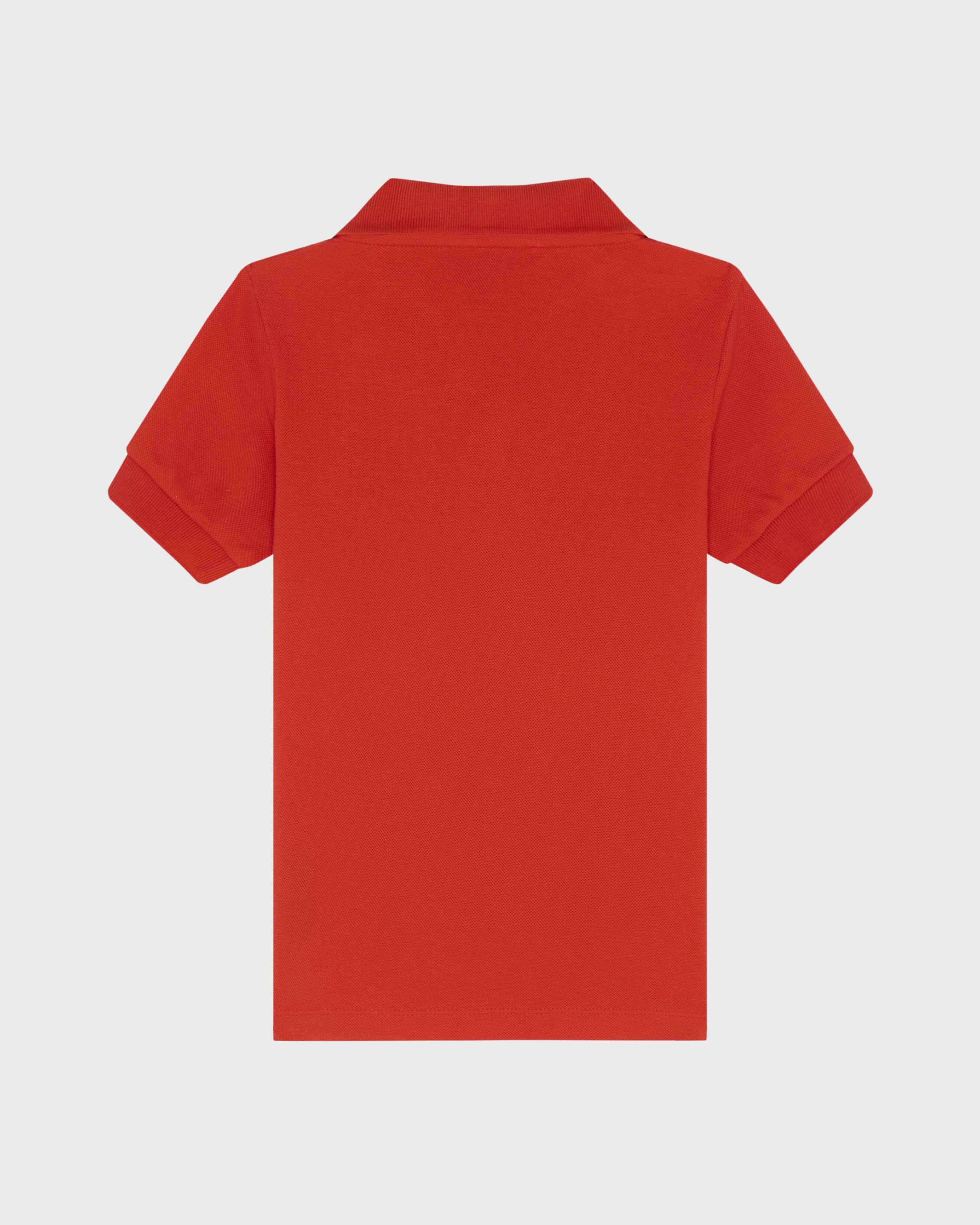 Boys Pique Cotton Polo Embroidered Turtle - Poppy red / Vilebrequin Sale