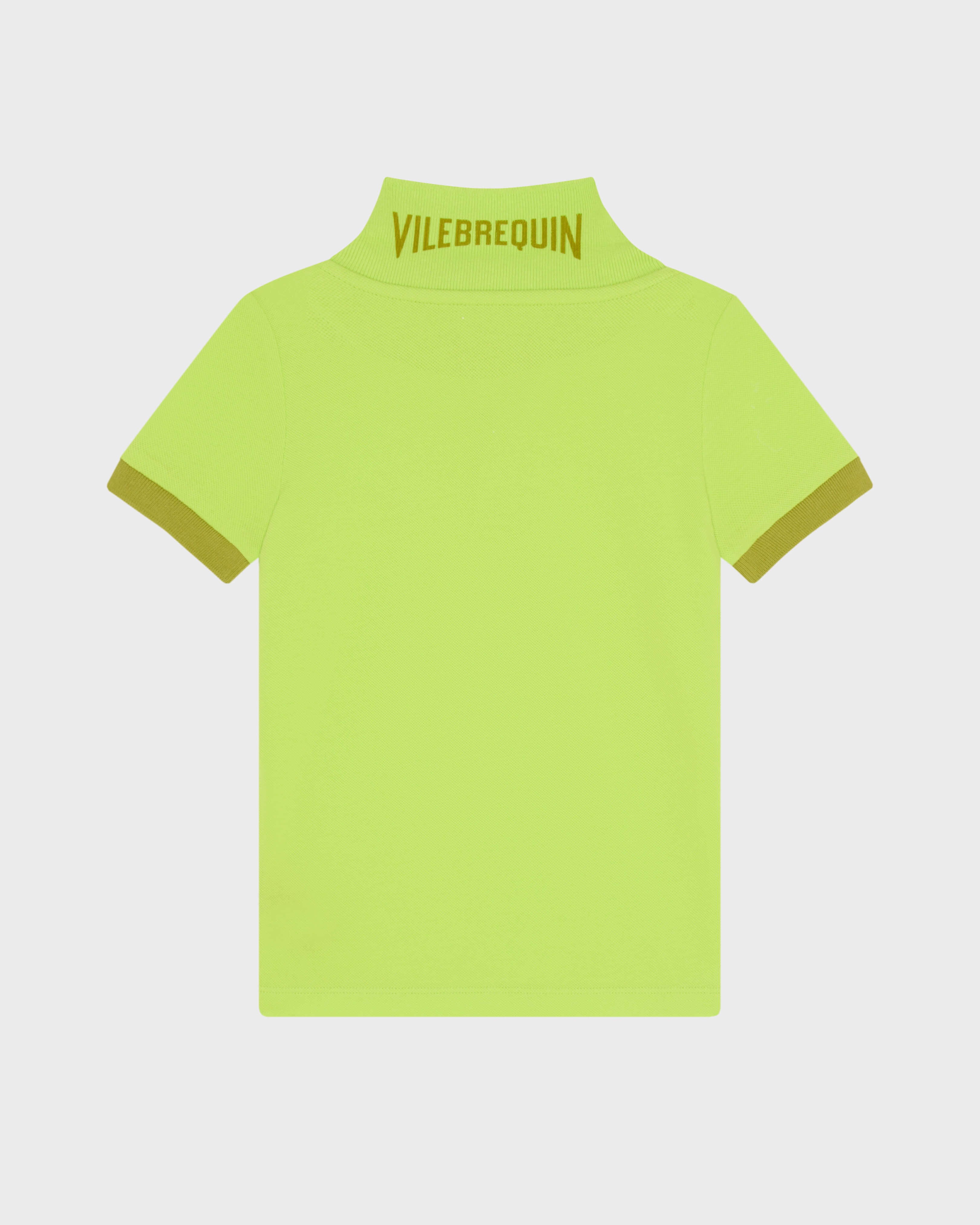 Boys Organic Cotton Polo Solid - Green Acide / Vilebrequin On sale