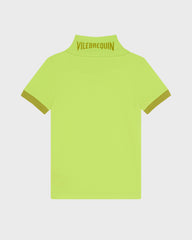 Boys Organic Cotton Polo Solid - Green Acide / Vilebrequin On sale
