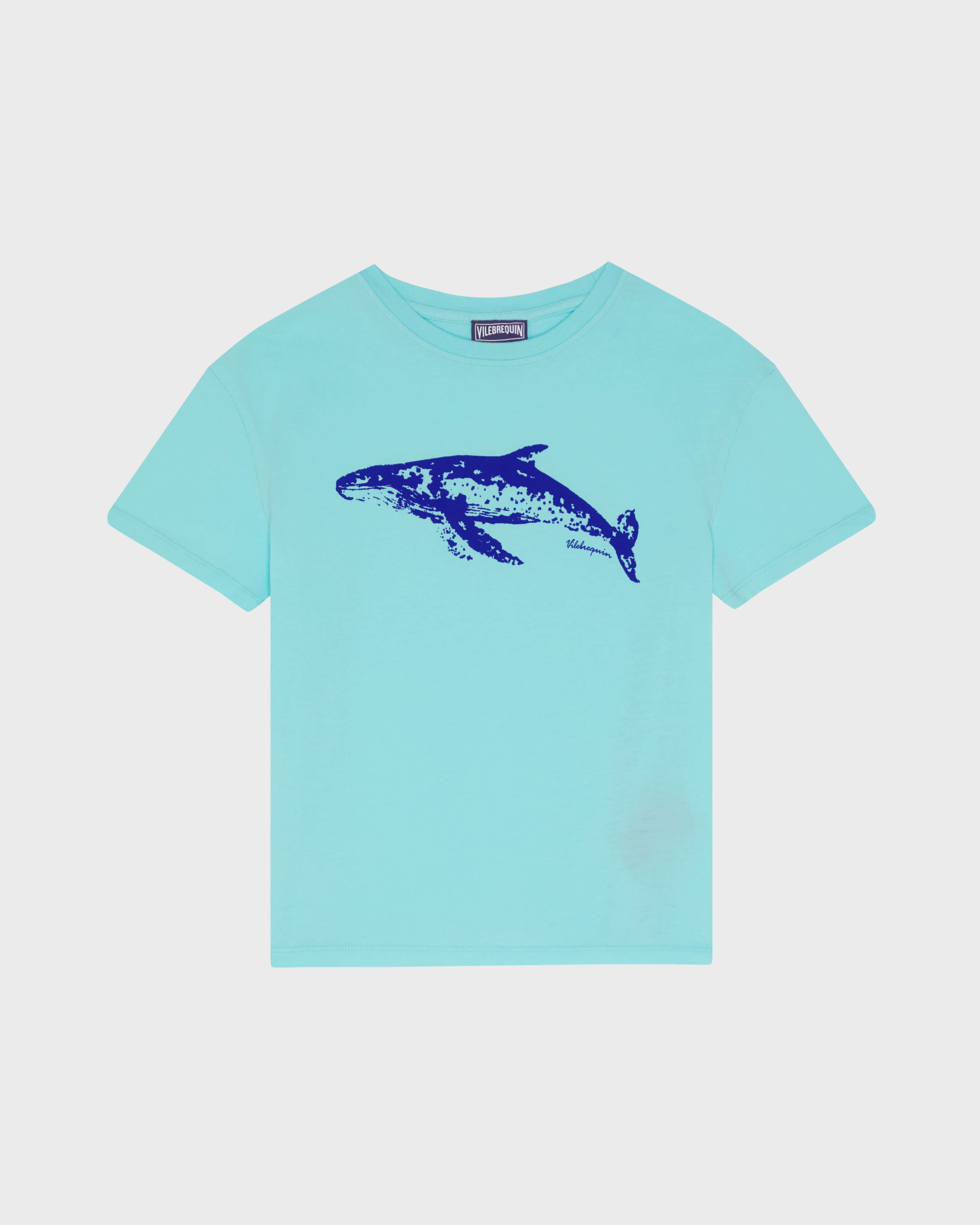 Boys Organic Cotton T-shirt Whale - Blue Oxygene / Vilebrequin Outlet