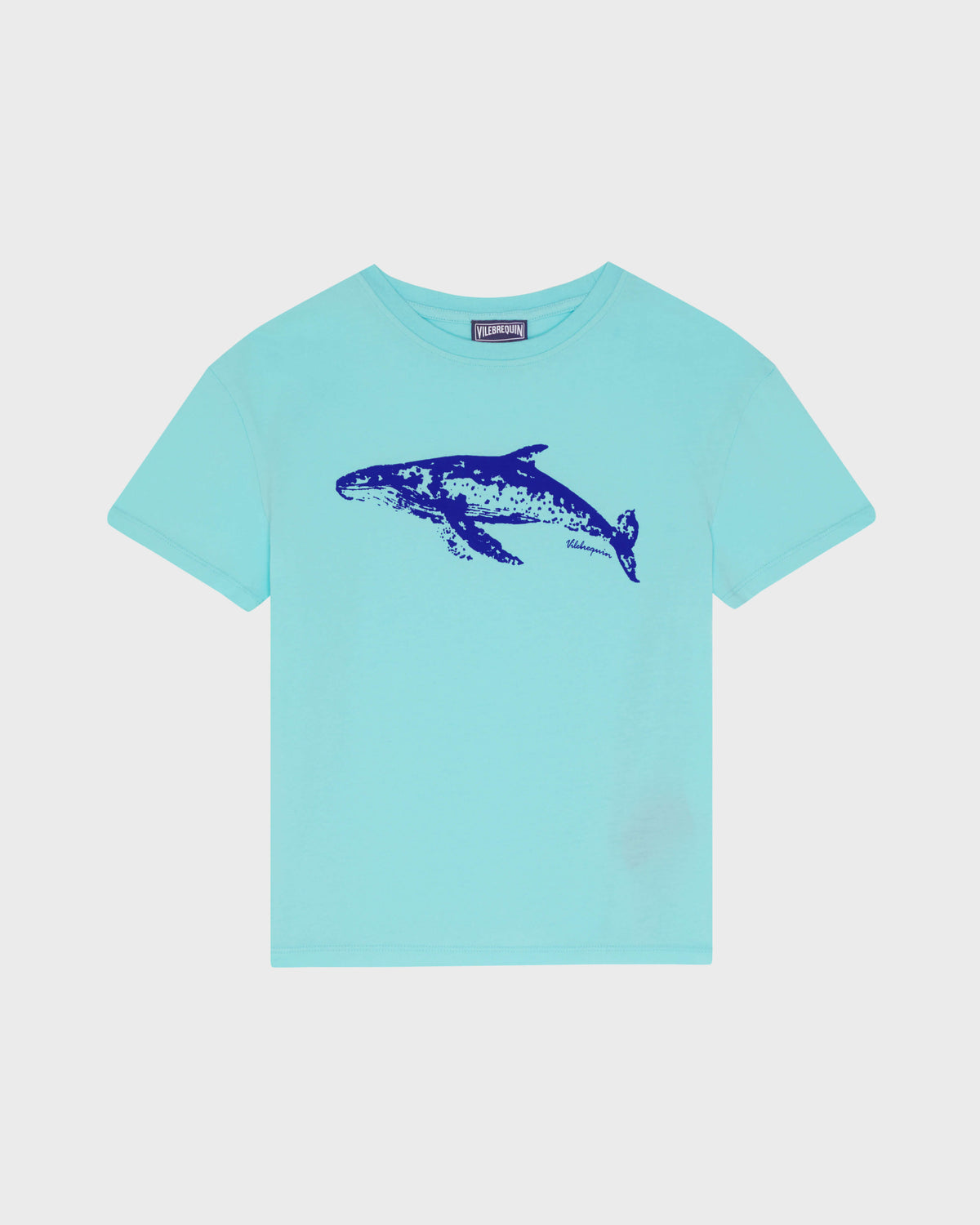 Boys Organic Cotton T-shirt Whale - Blue Oxygene / Vilebrequin Outlet