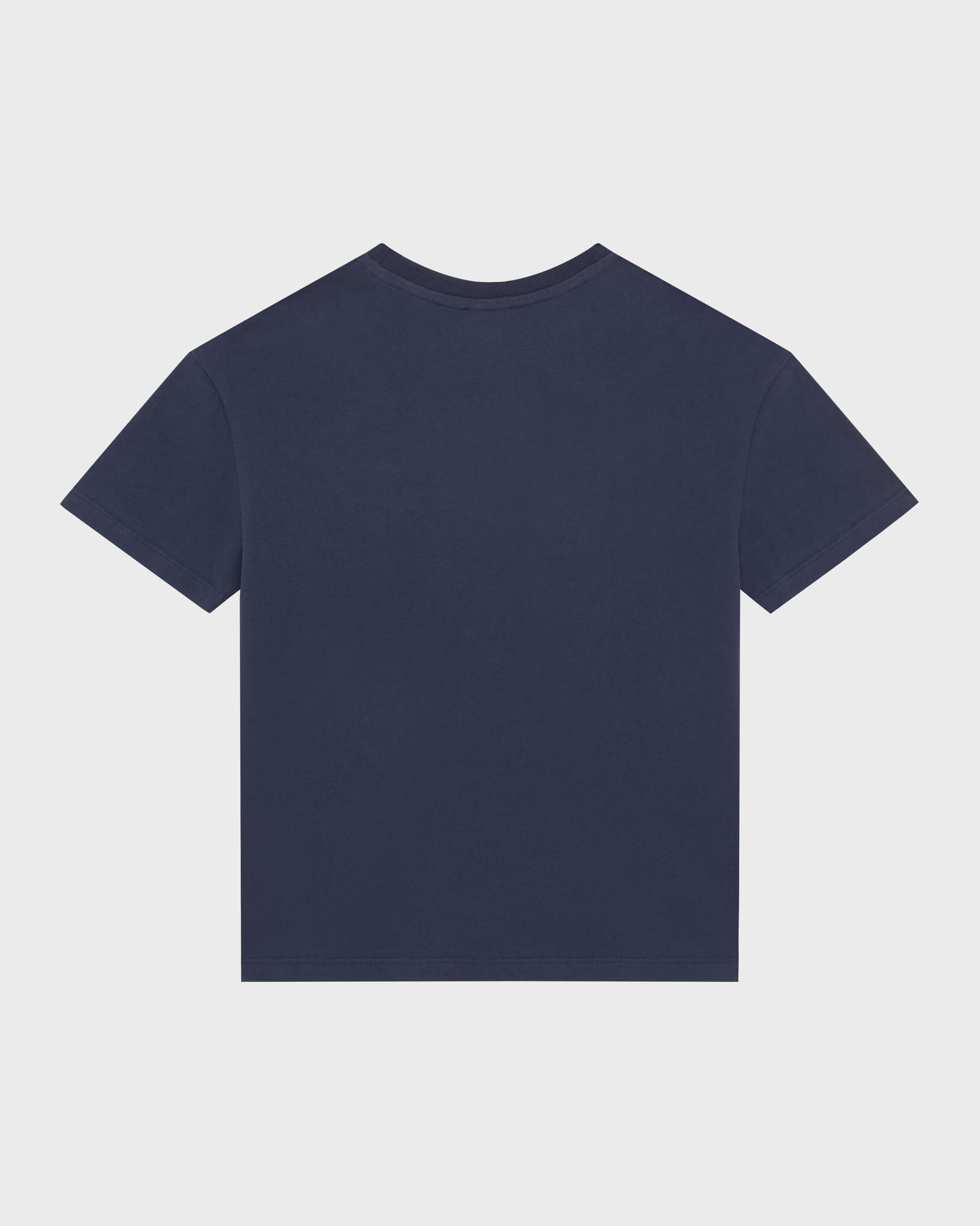 Boys Organic Cotton T-shirt Embroidered Turtle - Blue Navy / Vilebrequin For sale