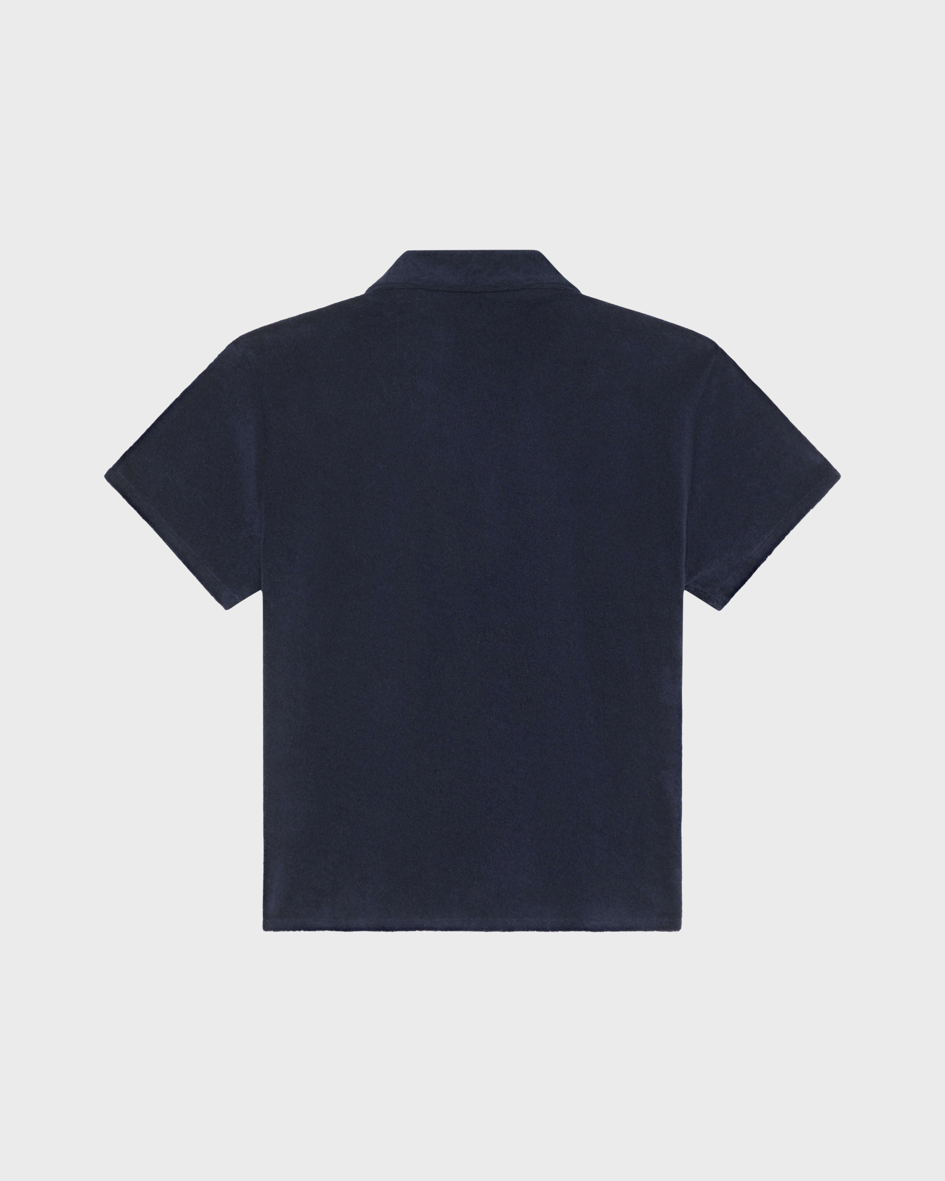 Boys Terry Bowling Shirt Embroidered Turtle - Blue Navy / Vilebrequin New