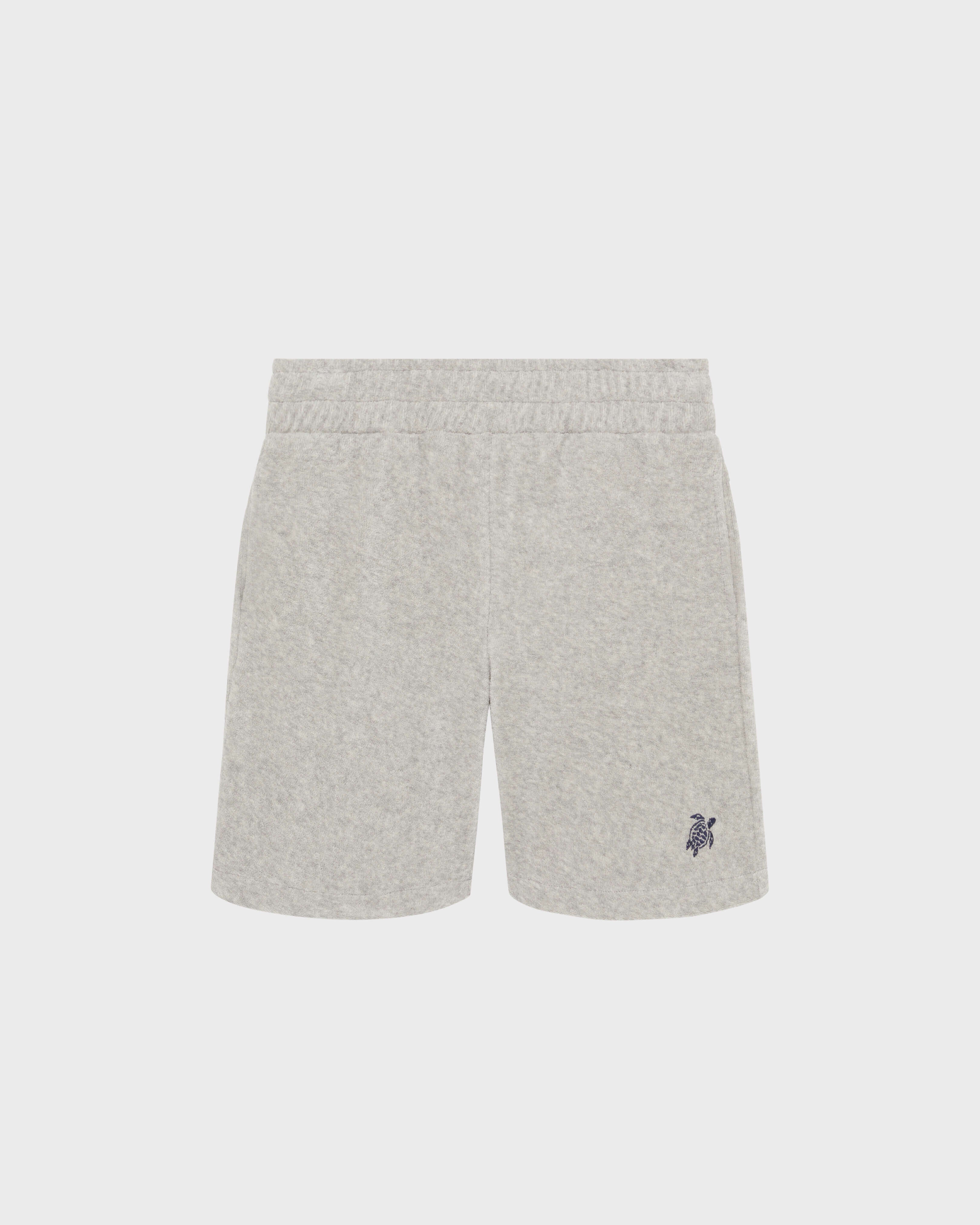 Boys Terry Bermuda Shorts Embroidered Turtle - Heather grey / Vilebrequin Sale