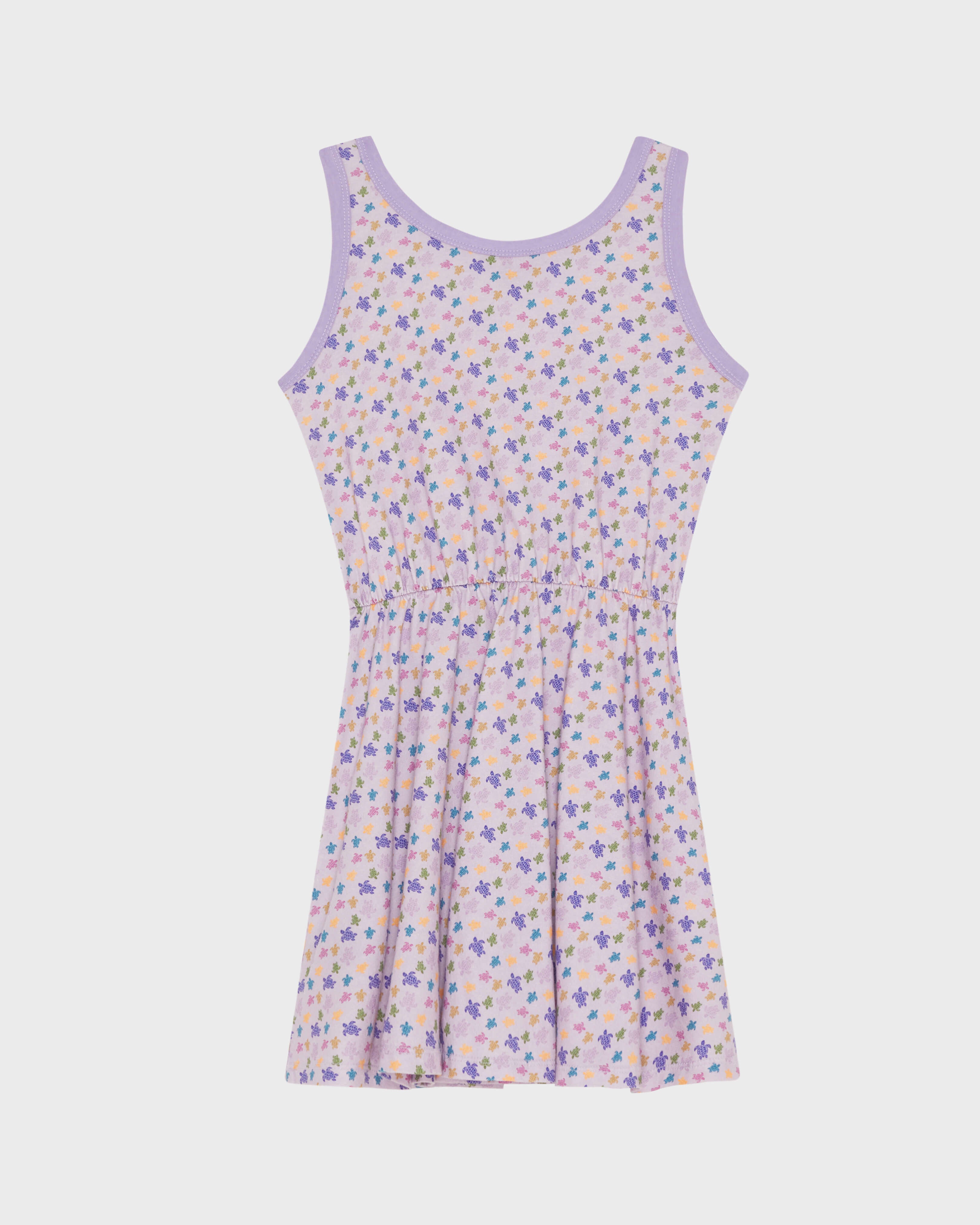 Girls Organic Cotton Tank Dress Micro Ronde des Tortues - Purple Fleur / Vilebrequin Online