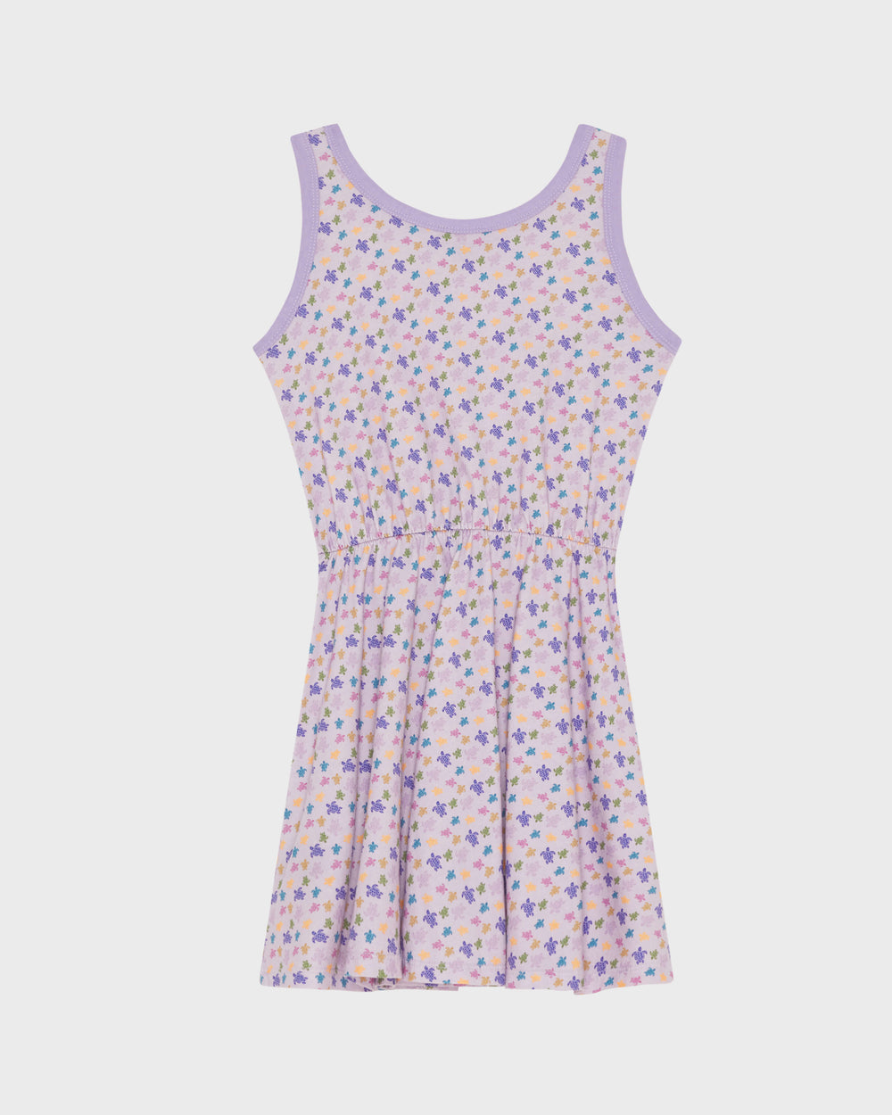 Girls Organic Cotton Tank Dress Micro Ronde des Tortues - Purple Fleur / Vilebrequin Online