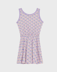 Girls Organic Cotton Tank Dress Micro Ronde des Tortues - Purple Fleur / Vilebrequin Online