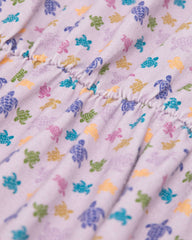 Girls Organic Cotton Tank Dress Micro Ronde des Tortues - Purple Fleur / Vilebrequin Online