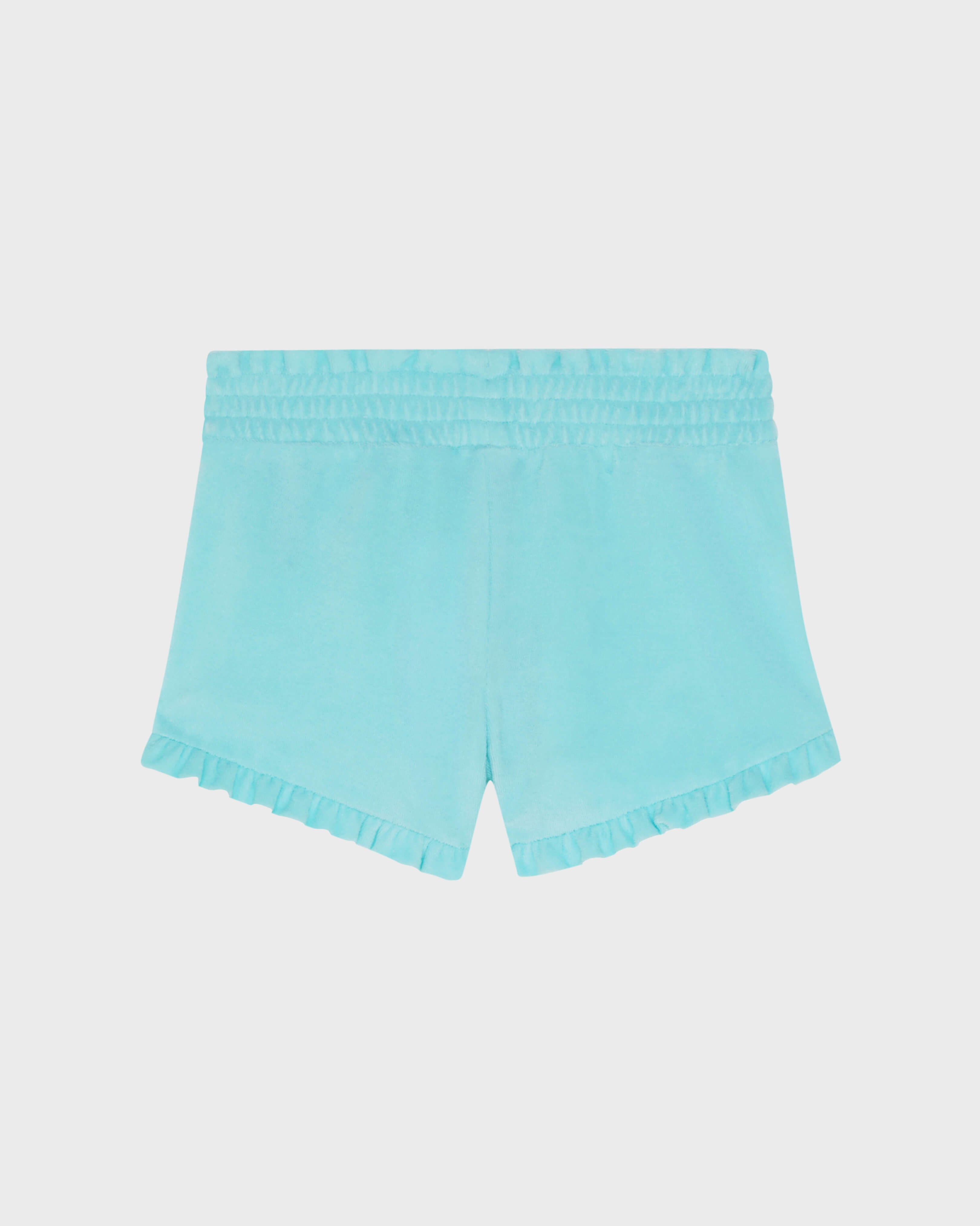 Girls Terry Shorts Embroidered Turtle - Blue Oxygene / Vilebrequin US