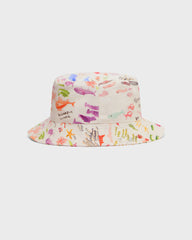 Linen Bucket hat Pescador - VBQ x Fabrice Hyber - White Papier / Vilebrequin On sale