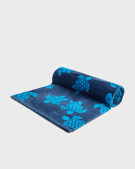 Organic Cotton Beach Towel Ronde des Tortues Jacquard - Blue Evening / Vilebrequin US