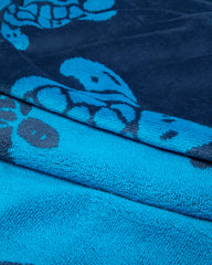 Organic Cotton Beach Towel Ronde des Tortues Jacquard - Blue Evening / Vilebrequin US