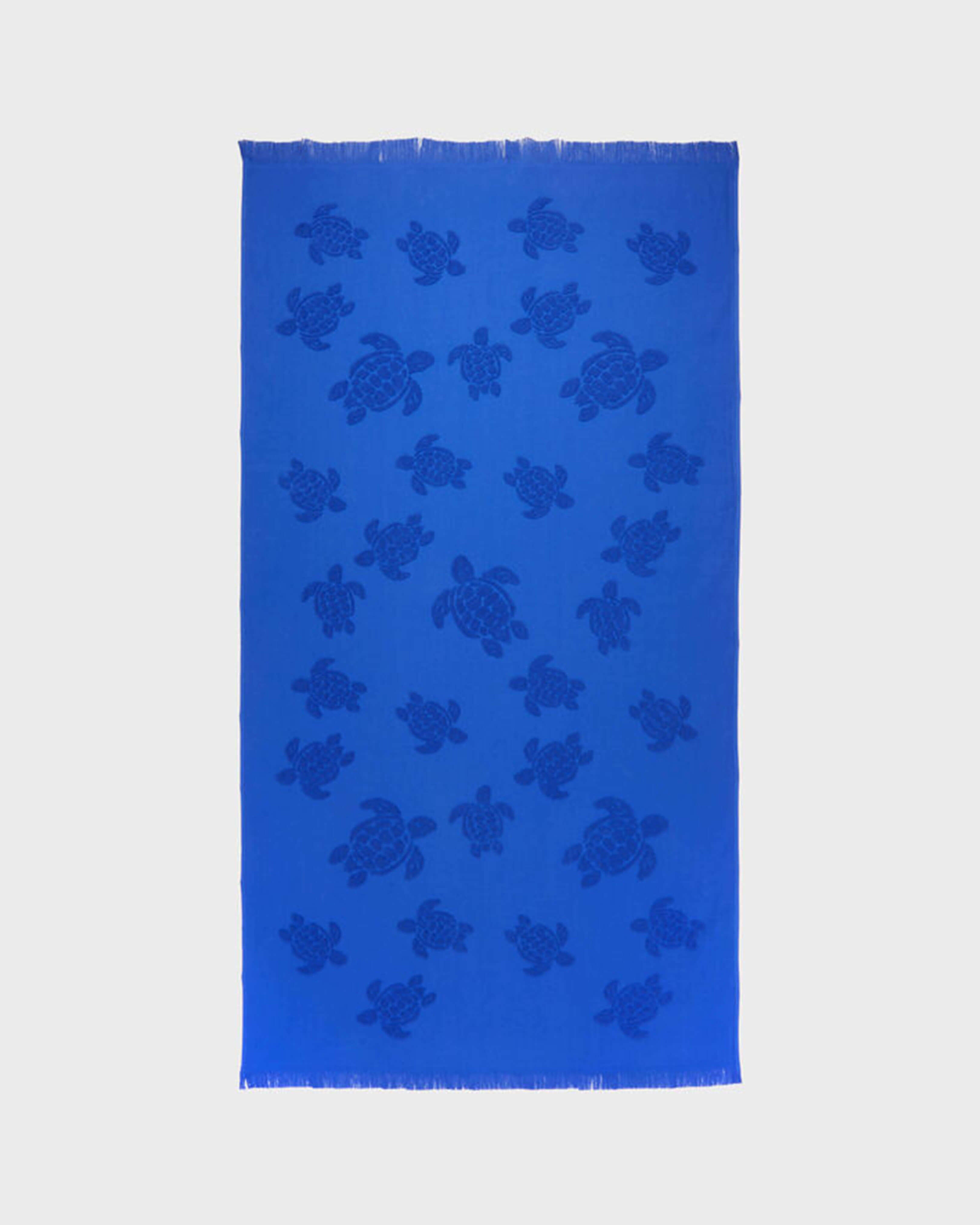 Beach Fouta in Organic Cotton Turtles Jacquard | Beach Towel Vilebrequin STHU1201 / Vilebrequin Outlet