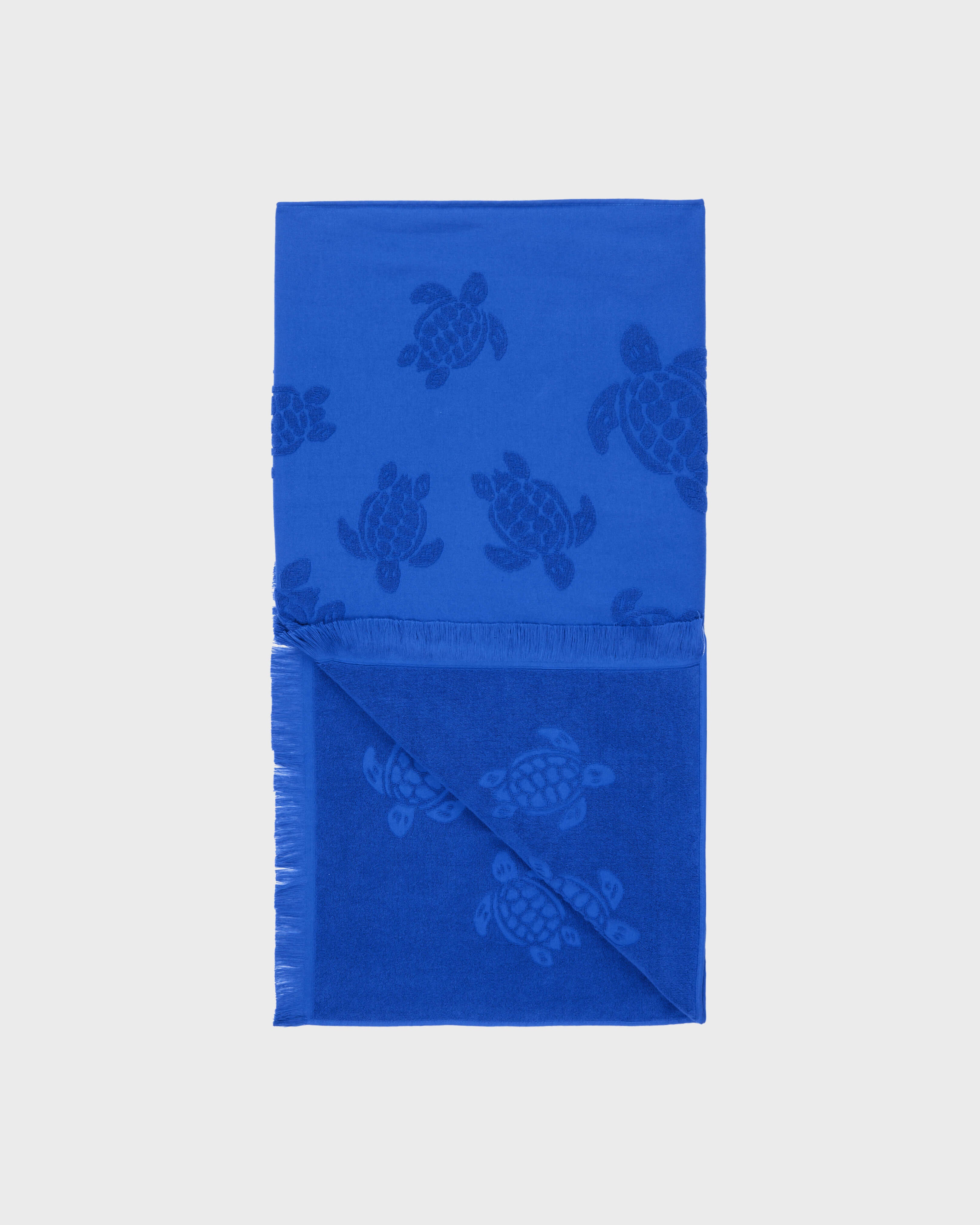 Beach Fouta in Organic Cotton Turtles Jacquard | Beach Towel Vilebrequin STHU1201 / Vilebrequin Outlet
