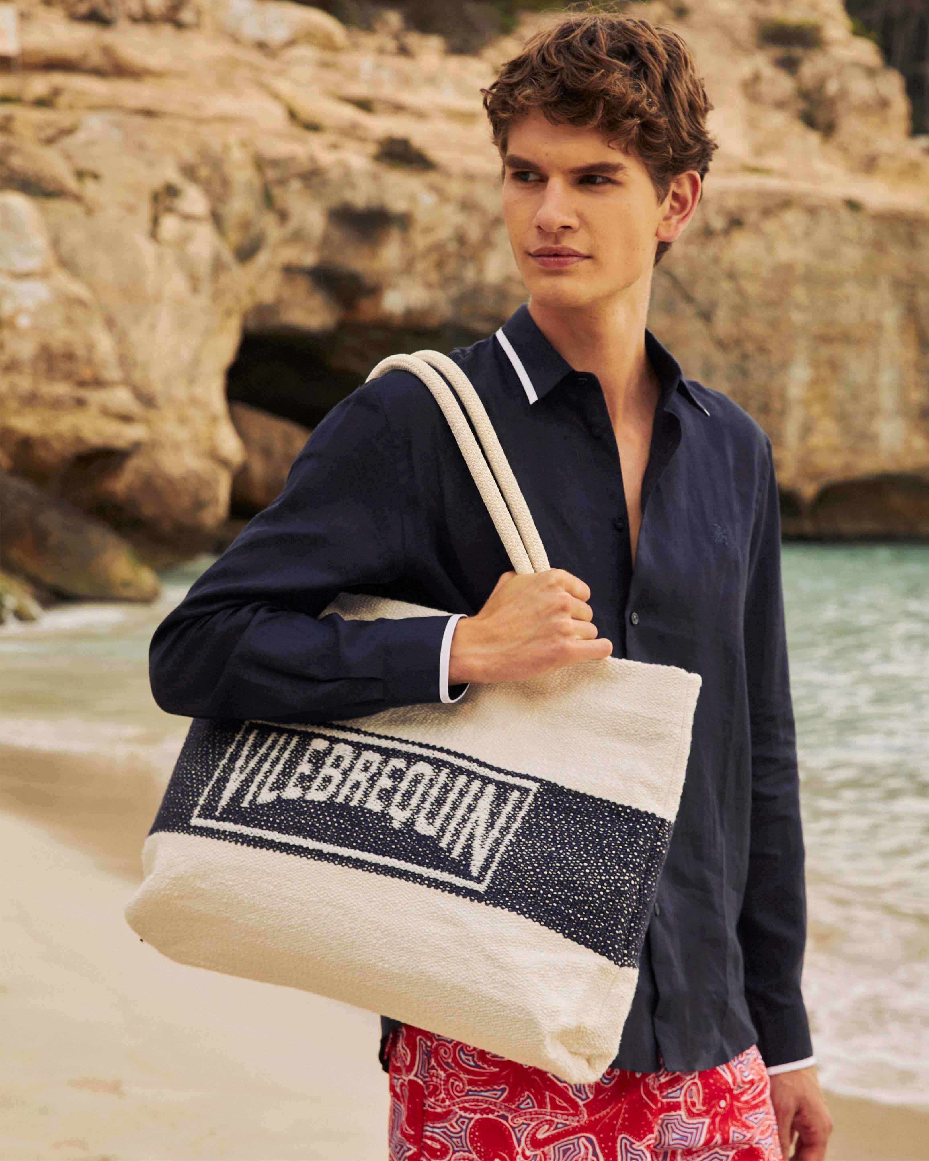 Cotton Woven Beach Bag Vilebrequin - Blue Navy / Vilebrequin New