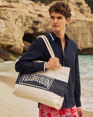 Cotton Woven Beach Bag Vilebrequin - Blue Navy / Vilebrequin New