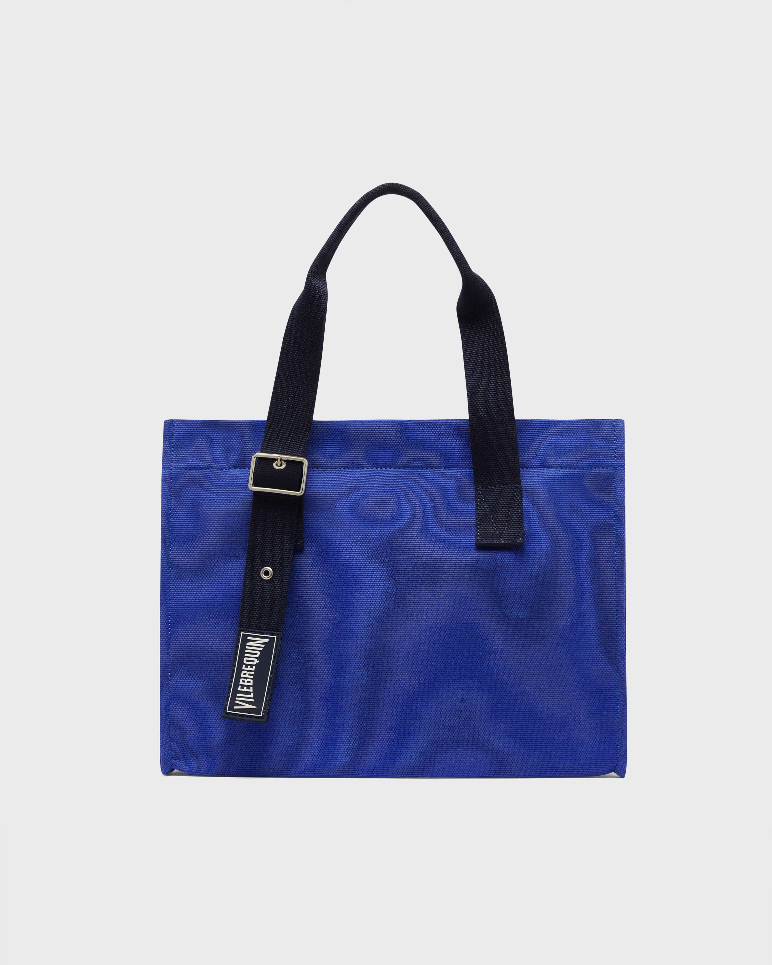 Small Cotton Beach Bag Solid - Blue Marrakech Website | BMUE9103 / Vilebrequin On sale