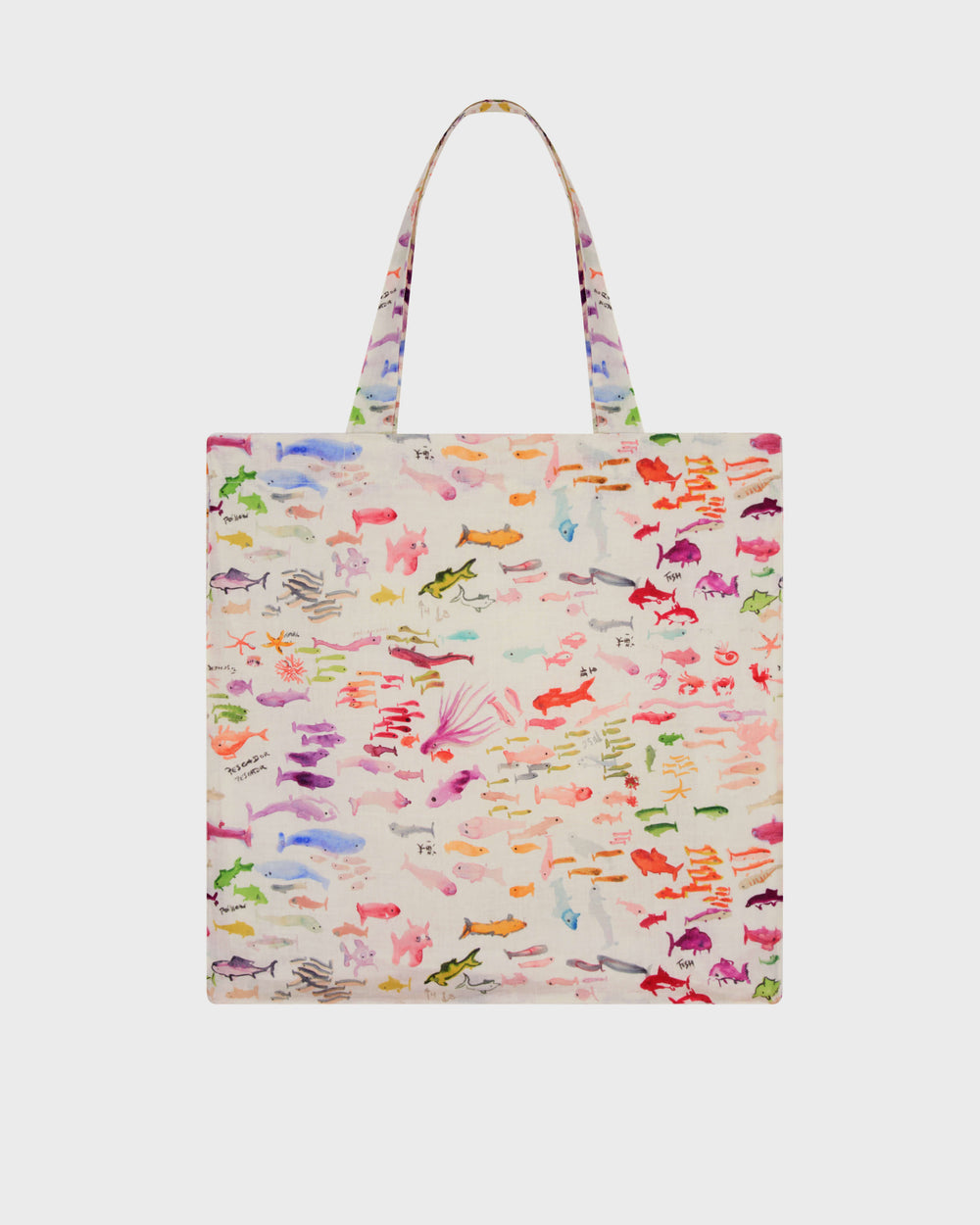 Linen Tote Bag Pescador - VBQ x Fabrice Hyber - White Papier / Vilebrequin Discount
